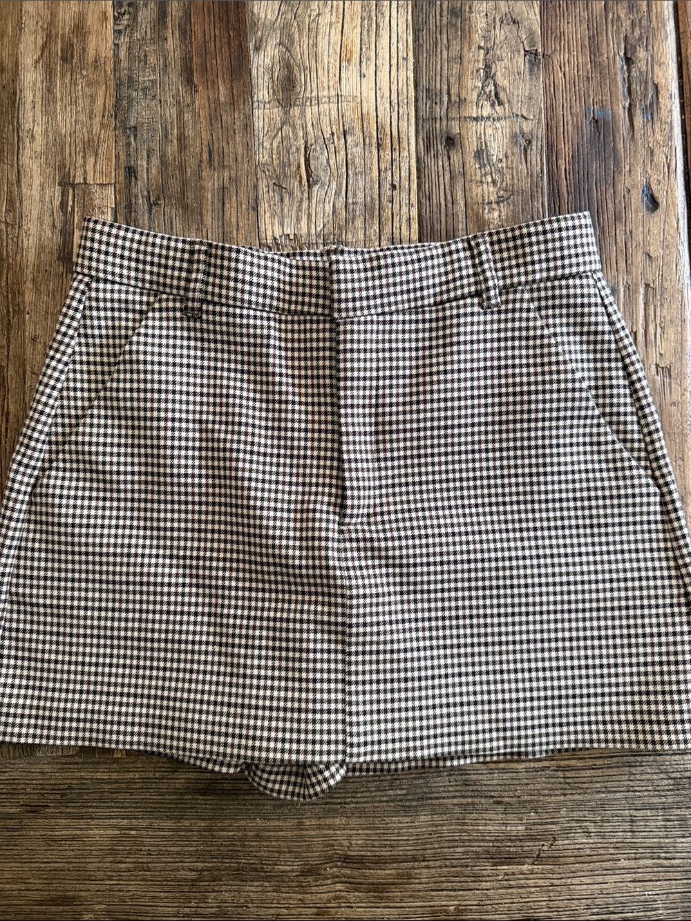 Zara Gingham High-Waist Skorts